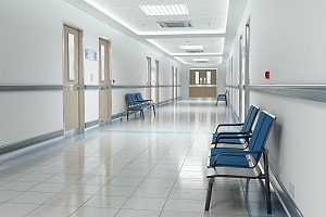 hallway in a healthcare facility in new york city that follows legionella regulations