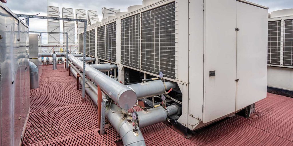 large rooftop glycol cooling system