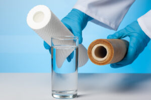 cup filled with water will be tested for legionella using method involving paper towel
