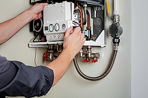 a boiler water system that is being serviced by an HVAC water treatment company