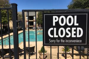 pool is closed for emergency legionella testing