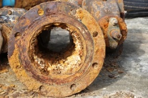 water pipe damaged due to scaling and corrosion