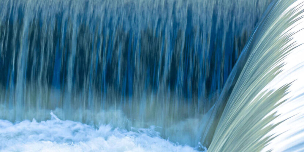 waterfall in water treatment plant