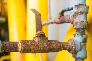 water system pipes in corrosion