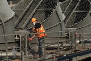 engineer during cooling tower inspection