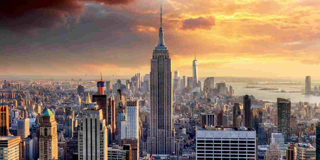 New York skyline at sunset for Ensuring Water Quality in New York