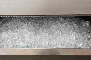 Stainless steel ice machine with ice machine maintenance