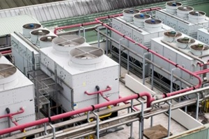 cooling tower setup on building top